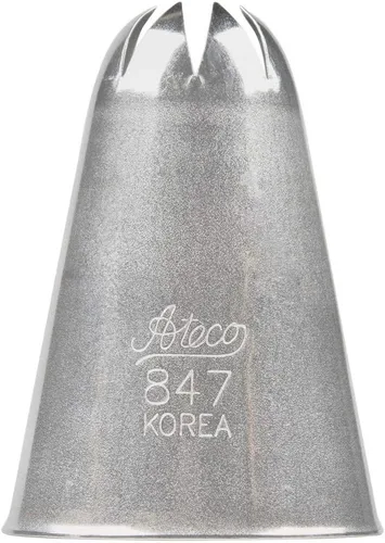 Vista 2 de Ateco # 847 - Punta de pastelería cerrada con estrella de 0.56 pulgadas de diámetro de apertura, acero inoxidable