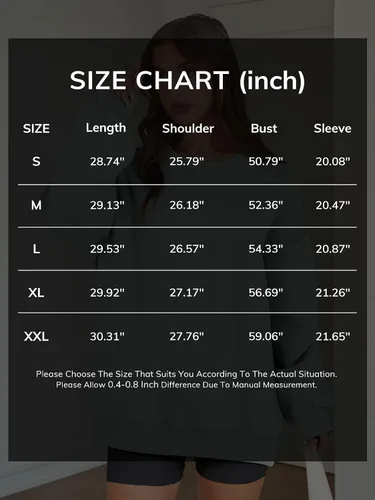 Vista 6 de ATHMILE Sudadera de gran tamaño para mujer, cuello redondo, forro polar, manga larga, sudaderas con capucha, tops de otoño, ropa de moda 2025
