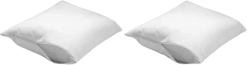 Vista 8 de Dependable Industries - Juego de 2 fundas de almohada de vinilo con cremallera de lujo, protectores impermeables de 20 x 29 pulgadas, ideales