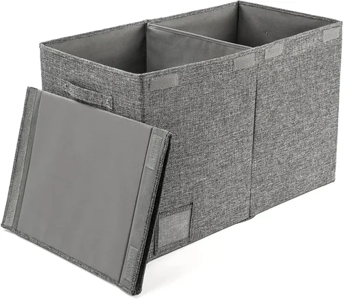 Vista 2 de PandaEar Caja grande de almacenamiento de juguetes con tapa, organizador plegable para niños, niñas, sala de juegos, guardería, dormitorio, armario