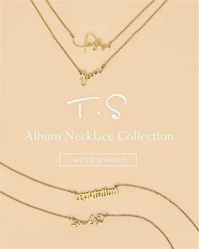 Vista 2 de Collar Ts Albums para Swiftie, Eras Lover Reputation Speak Now 1989 Folklore Fearless Collar para concierto, joyería inspirada en regalos