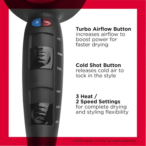 Vista 7 de Revlon Secador de pelo Volume Booster 1875 W para elevación y cuerpo voluminosos, (verde) y secador de pelo turbo 1875 vatios de brillo máximo