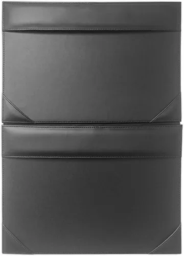 Vista 3 de Dacasso Black Leather Double Wall Calendar with 2026 Insert - Luxury Leather Double Wall Calendar with 2026 Insert - Executive Office Organization &