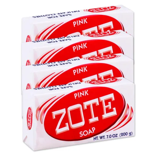 Vista 2 de Zote Barra de jabón de lavandería rosa 4 barras de 7.0 onzas cada una