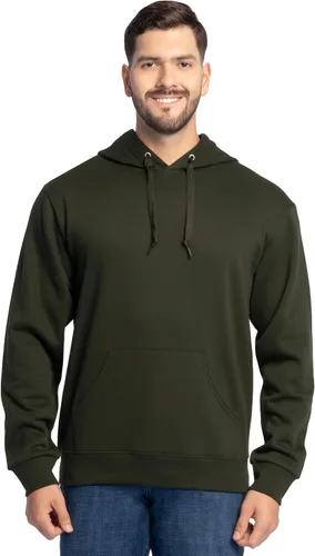 Vista 8 de Fruit of the Loom Men's Eversoft Fleece Pullover Hooded Sweatshirt, Moisture Wicking & Breathable Jersey jaspeado caqui