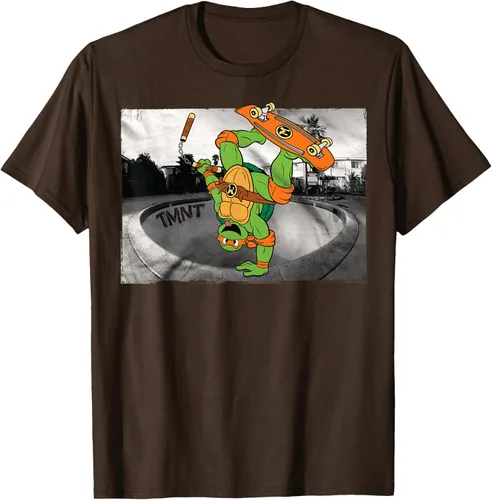 Vista 5 de Teenage Mutant Ninja Turtles Michelangelo - Camiseta de patinaje, Negro, S