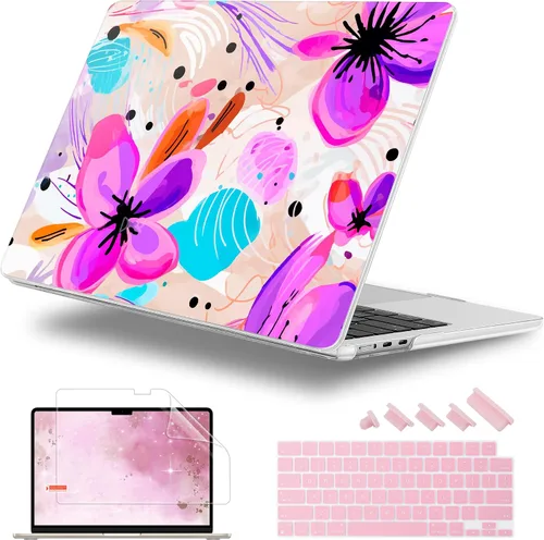 Vista 17 de Funda para MacBook Air de 15 Pulgadas 2025 2024 2023 Versión M4 A3241 M3 A3114 M2 A2941, Carcasa Rígida con Protector de Pantalla y Cubierta