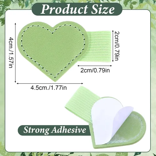 Vista 2 de 8 soportes de cuero con forma de corazón para bolígrafo, soportes autoadhesivos para lápices, para cuaderno, lazo elástico para calendarios