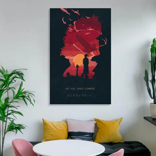 Vista 6 de Póster de anime japonés de vaquero Bebop One of the Greatest animado serie de televisión para decoración de habitación (15) pinturas artísticas
