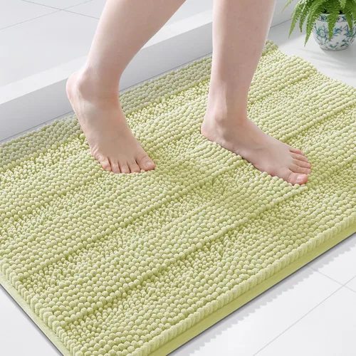 Vista 72 de Grandaily Alfombras de baño de felpilla a rayas de 24 x 16 pulgadas, extra gruesas y suaves, absorbentes, parte trasera de goma, alfombra de ducha