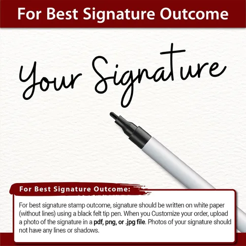 Vista 5 de Sello de firma personalizado con tinta extra Varios colores (negro)