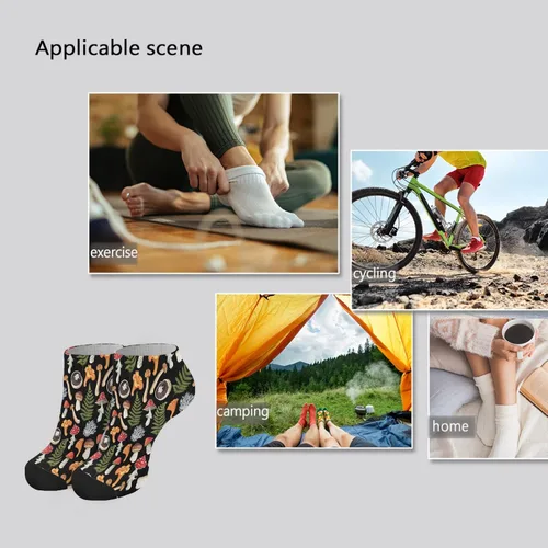 Vista 7 de Ankle Socks Women Ankle Sock Women's Dress Socks Funny Cute Mushrooms Funny Mushrooms Magic Mushrooms Plant Forest No Show Ankle Socks Girl