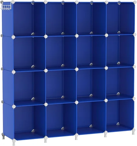 Vista 15 de AWTATOS Organizador de almacenamiento de 8 cubos, estante organizador de armario, estantería, estantes de almacenamiento apilables para armario