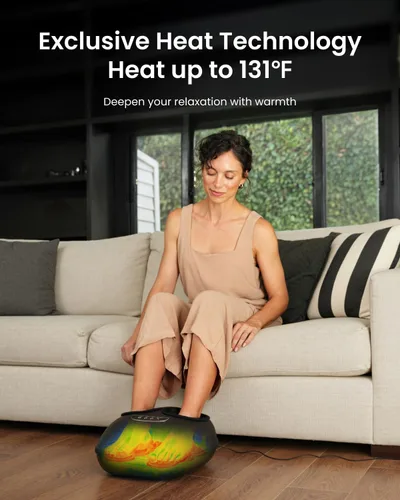 Vista 10 de RENPHO Masajeador completo de pies con calor [2026 actualizado], 3 niveles de compresión y amasamiento profundo, masaje de pies shiatsu
