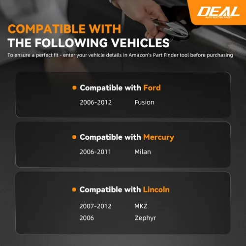 Vista 2 de Deal Kit de manijas de puerta interior, 4 piezas delantera+trasera izquierda+lado derecho, compatible con Ford Fusion 06-11 06-11 Mercury Milan 06