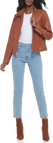 Vista 2 de Levi's Chaqueta de motocross Racer de piel sintética para mujer (estándar y plus)