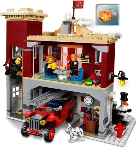 Vista 7 de LEGO Creator Expert Winter Village Fire Station 10263 Kit de construcción (1166 piezas)