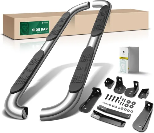 Vista 12 de YHTAUTO Estribos de 4 pulgadas para Chevy y GMC, cabina estándar/regular Cromo
