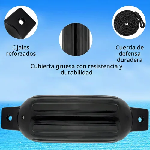 Vista 4 de ISURE MARINE Paquete de 4 fundas para parachoques de barcos (negro, varios tamaños)