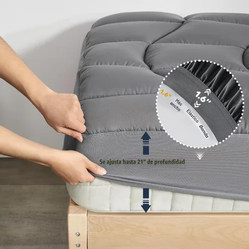 Vista 6 de Unikome Protector de colchón impermeable tamaño individual, funda de cama de microfibra suave y transpirable con bolsillo profundo