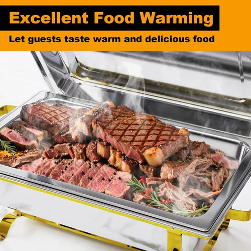 Vista 9 de Juego de Platos de Roce Amhier para Buffet 4 Piezas, Juego de Platos de Roce para Buffet de 9 Cuartos de Galón con Combo de Diferentes Bandejas