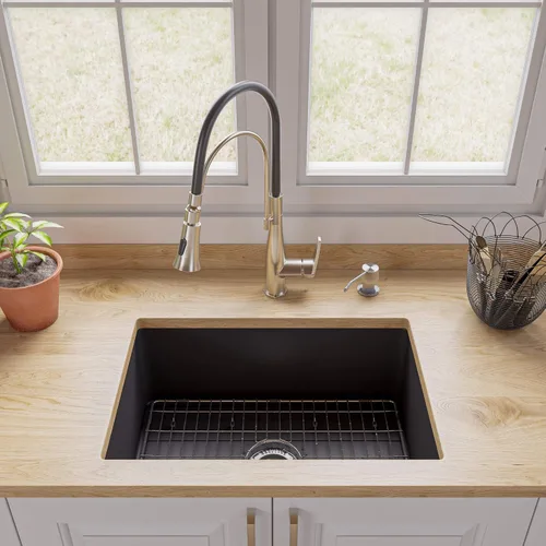 Vista 6 de ALFI brand ABF2718UD-BM - Fregadero de cocina, negro mate