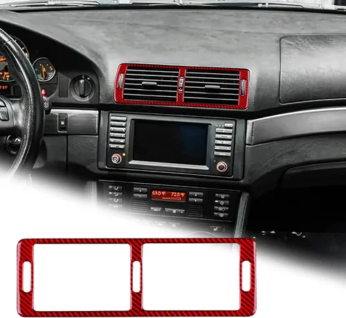 Vista 15 de AIRSPEED Para BMW M5 E39 Cubierta del marco de la caja del reposabrazos de la consola central, calcomanía de fibra de carbono accesorios interiores