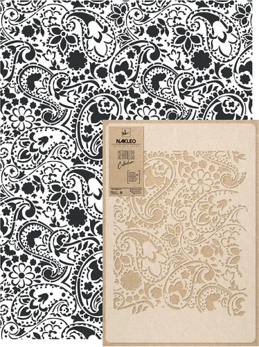 Vista 8 de NAKLEO Plantilla de pintura de pared de tamaño grande, 23,2 x 37,4 pulgadas, adorno de Ann Damasco, plantilla de plástico reutilizable, papel tapiz