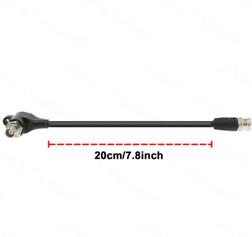Vista 6 de Uonecn Cable protector SDI HD Cable SDI aisladores galvánicos BNC macho a ángulo recto BNC hembra para cámara RED-Komodo 20CM (negro)