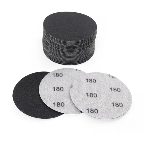 Vista 17 de MAXMAN 30 discos de lijado de 3 pulgadas, 60 granos gancho y bucle papel de lija profesional de carburo de silicio, húmedo seco pulido para madera