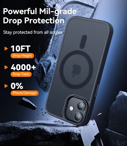 Vista 4 de CANSHN Funda magnética compatible con iPhone 11 [Compatible con Magsafe] [Translúcida Mate] Delgada fina a prueba de golpes funda protectora