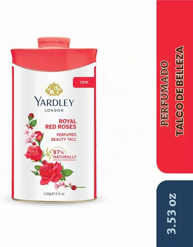 Vista 2 de Yardley Polvo desodorizante perfumado 100gm del talco del talco de Londres RED ROSE