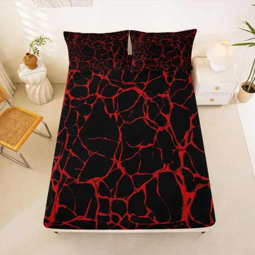 Vista 9 de Erosebridal Sábana bajera ajustable de mármol metálico dorado, tamaño individual, sábanas de cama con purpurina dorada negra, diseño de textura