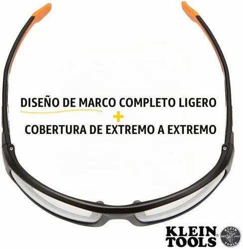 Vista 4 de KLEIN TOOLS 60163 - Gafas de seguridad, gafas protectoras profesionales de EPP con marco completo, resistentes a los arañazos y antivaho con lentes