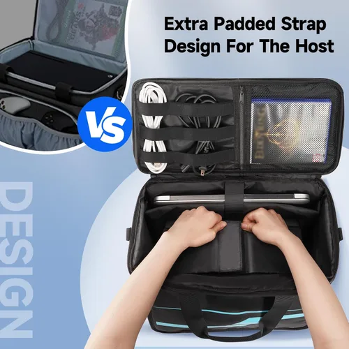 Vista 3 de Travel Carrying Case Compatible with Xbox Series XS, Portable Storage Game Bag with Extra Console Protection Padded Strap, Multiple Pockets for