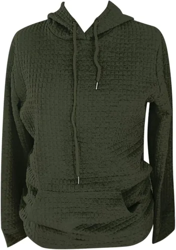 Vista 3 de CRNTCEM Sudaderas casuales con capucha para mujer, invierno 2023, manga larga, cordón sólido, cálidas, sudaderas con bolsillos