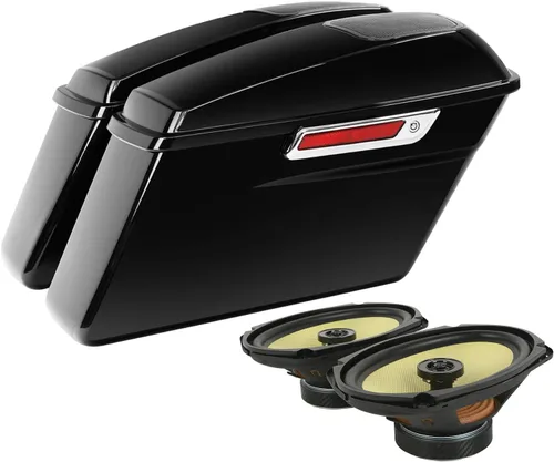 Vista 14 de TCT-MOTORPARTS Alforjas rígidas extendidas de 5 pulgadas x 7 pulgadas para bocinas Harley 2014-2024 Touring Road King, Road Glide, Street Glide