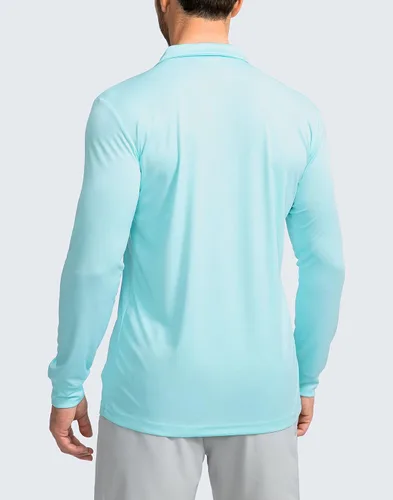 Vista 2 de Camisa polo de manga larga para hombre, ligera, protección solar UPF 50+, camisas frescas para hombre, trabajo, pesca al aire libre