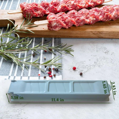 Vista 2 de Molde para Hacer Kebab Plástico Prensa para Pinchos de Carne Herramienta para Hacer Kebab Barbacoa (Gris)