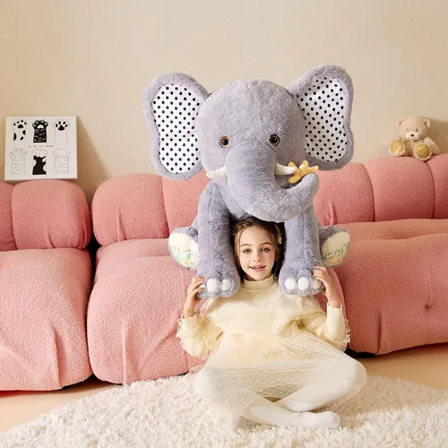 Vista 6 de Juguete de peluche de elefante gigante, juguete suave, grande Jumbo de 25 pulgadas, lindo tamaño grande, enorme peluche esponjoso, regalos