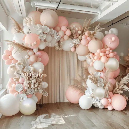 Vista 8 de Guirnalda de globos de color burdeos y negro con doble relleno, color rojo oscuro, dorado, granate y negro, kit de arco de globos para cumpleaños