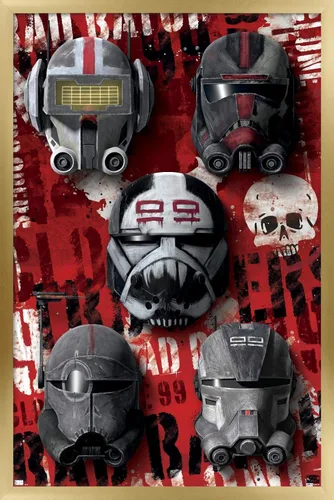 Vista 17 de Trends International Star Wars: The Bad Batch - Póster de pared de cascos, 22.4 pulgadas de largo x 14.7 pulgadas, versión enmarcada en madera