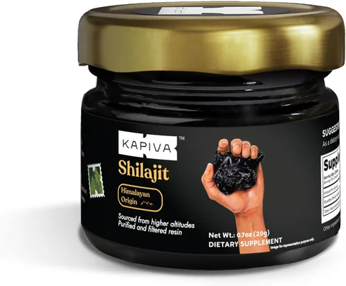 Vista 9 de Kapiva Resina Shilajit del Himalaya 100% pura, de alta potencia para hombres y mujeres, 40 porciones de 500 mg 80+ minerales traza, hasta un 70%