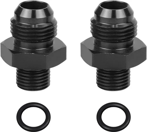 Vista 10 de Adaptador de riel de combustible macho 6AN Flare a 6AN ORB, adaptador de manguera de línea de combustible de aluminio, accesorios de sistema