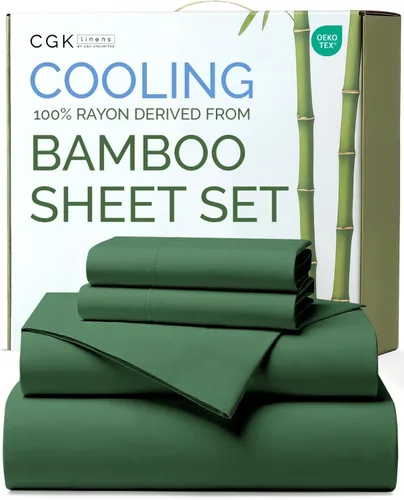 Vista 11 de Sábanas de bambú 100% rayón derivado de bambú, tamaño individual, sábanas refrescantes para individuales. Ropa de cama ultra suave, transpirable