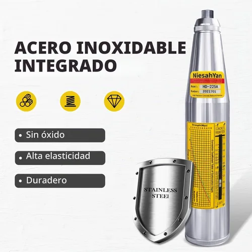 Vista 3 de HD-225A - Probador profesional de martillo de rebote de hormigón, herramienta de medidor de prueba de resiliómetro portátil con rango de 10-60