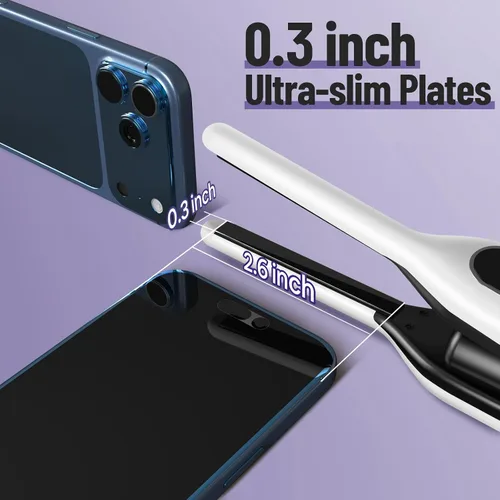 Vista 2 de Sunmay Mini plancha plana inalámbrica, alisadora de pelo de lápiz de 3/10 pulgadas para cabello corto, corte Pixie y flequillo, rizador de viaje