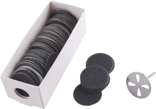 Vista 8 de Brocas de metal para disco de papel de lija de 0.984 in, broca de disco de lija de pedicura Mango 3/32, herramienta eléctrica de lima de pie