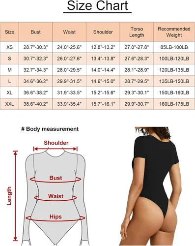 Vista 7 de Beiranduo Body sexy de manga larga con cuello cuadrado para mujer