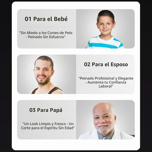 Vista 6 de Kit de corte de pelo automático para hombres, cortadora de pelo